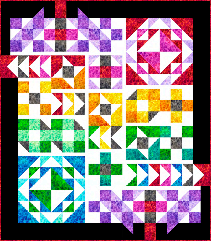 Flourish Color Crush BOM Quilt Kit-QT Fabrics-My Favorite Quilt Store