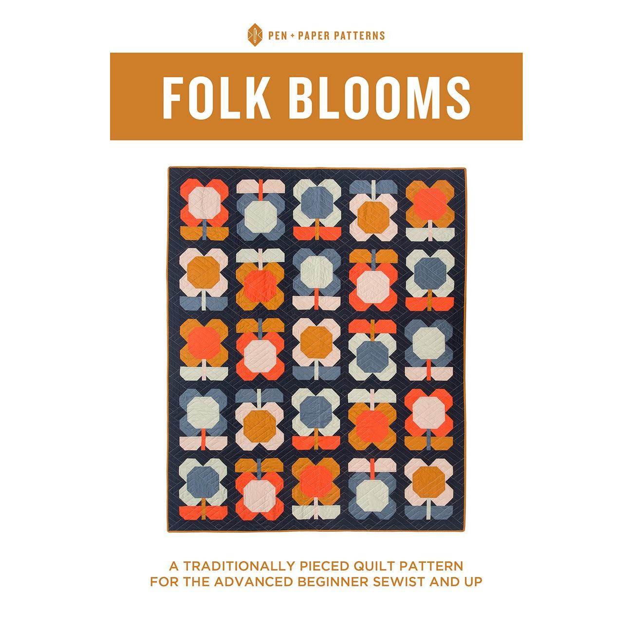 Folk Blooms Quilt Pattern-Pen & Paper Patterns-My Favorite Quilt Store