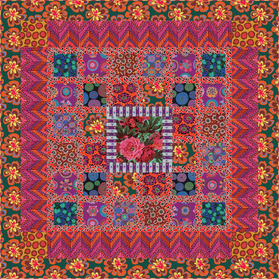 Kit - Floral Medallion Quilt using Kaffe Fassett 58 x 62