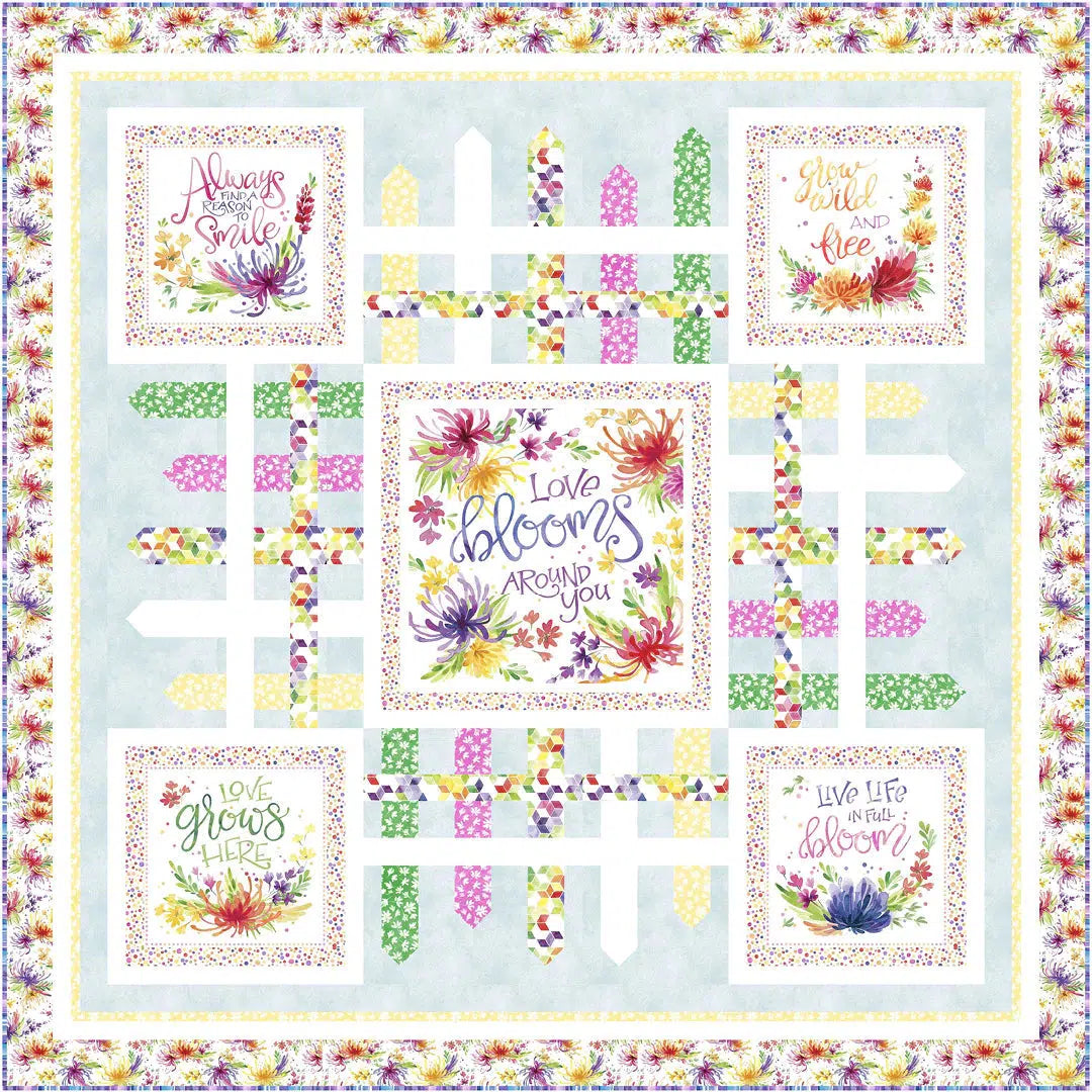 Full Bloom Panel #1 Quilt Pattern - Free Digital Download-P & B Textiles-My Favorite Quilt Store