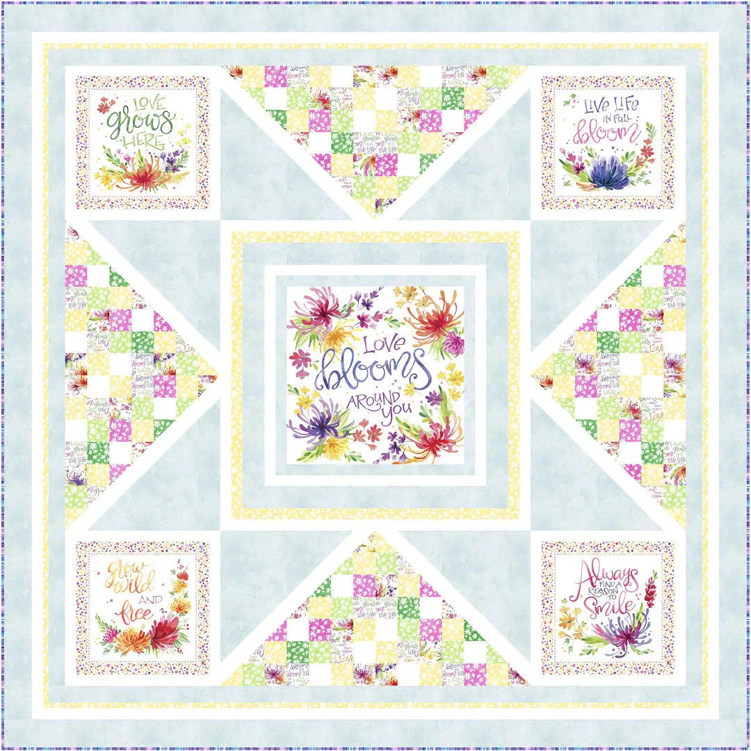 Full Bloom Panel #2 Quilt Pattern - Free Digital Download-P & B Textiles-My Favorite Quilt Store