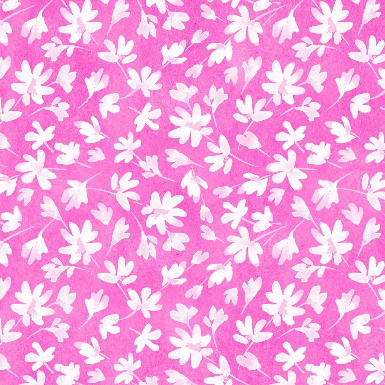 Full Bloom Pink Monotone Flower Fabric
