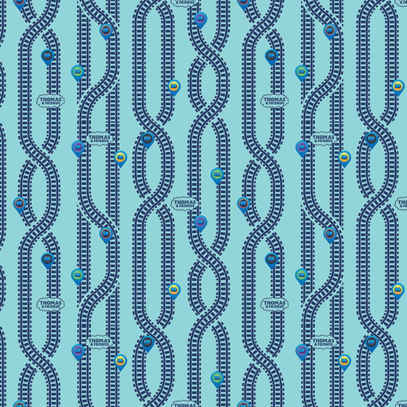 Full Steam Ahead Key Locations Aqua Fabric-Riley Blake Fabrics-My Favorite Quilt Store