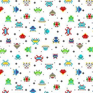 Gaming Zone White Creatures Fabric-Northcott Fabrics-My Favorite Quilt Store