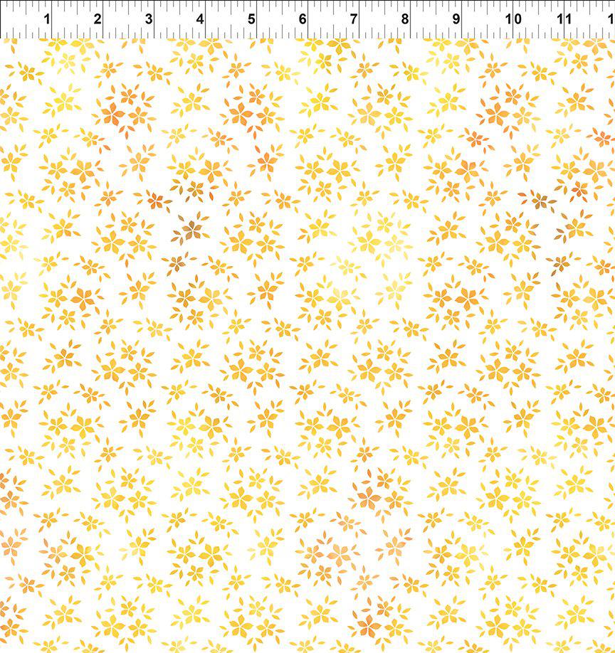 Garden of Dreams Gold Floral on White Fabric-In The Beginning Fabrics-My Favorite Quilt Store