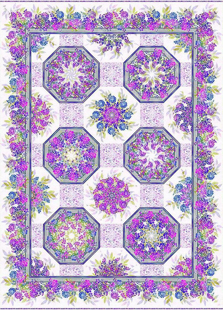 Garden of Dreams Kaleidoscope Purple Quilt Kit-In The Beginning Fabrics-My Favorite Quilt Store