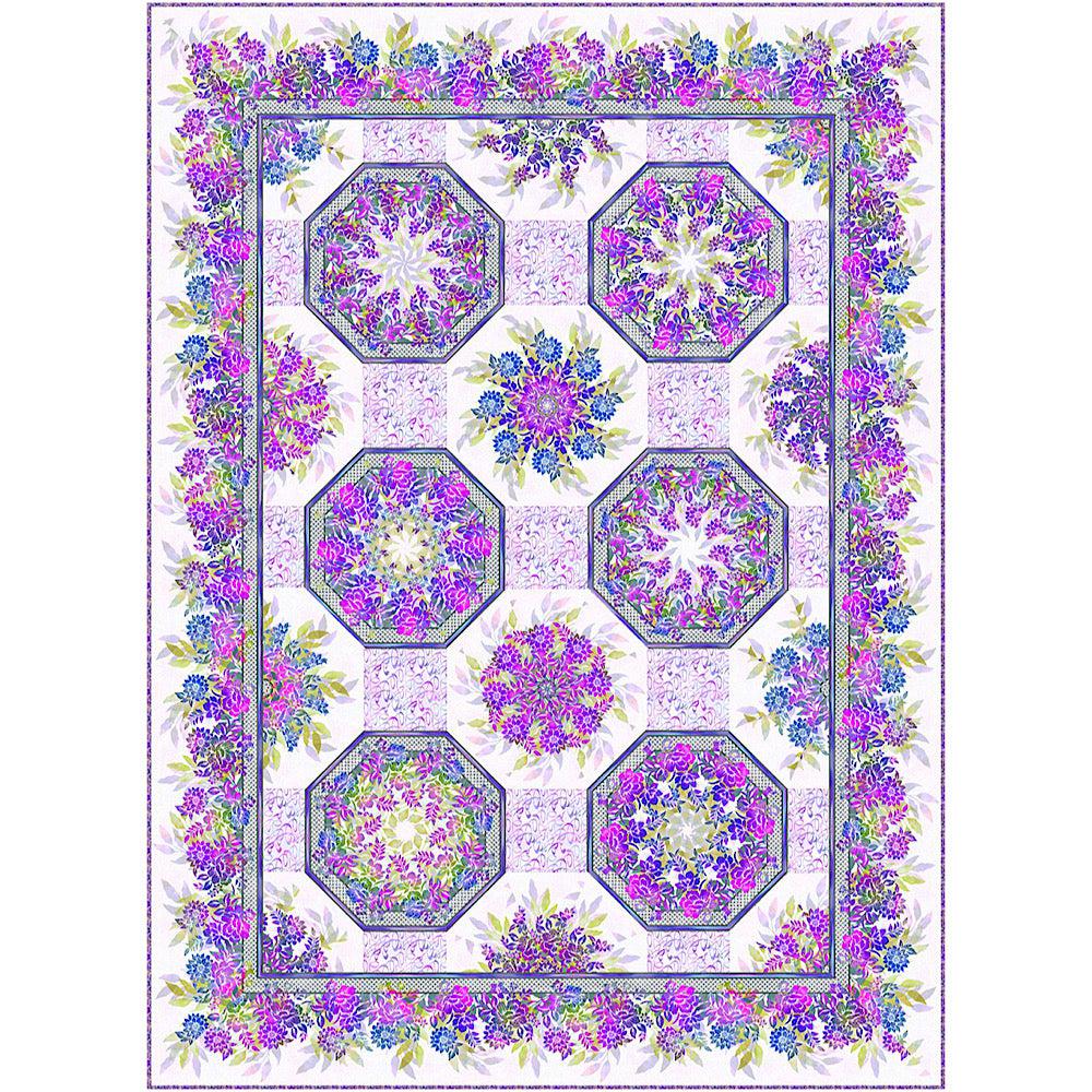 Garden of Dreams Kaleidoscope Purple Quilt Kit-In The Beginning Fabrics-My Favorite Quilt Store