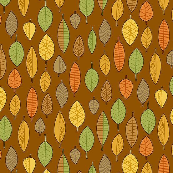 Give Thanks Brown Leaves Fabric-Andover-My Favorite Quilt Store