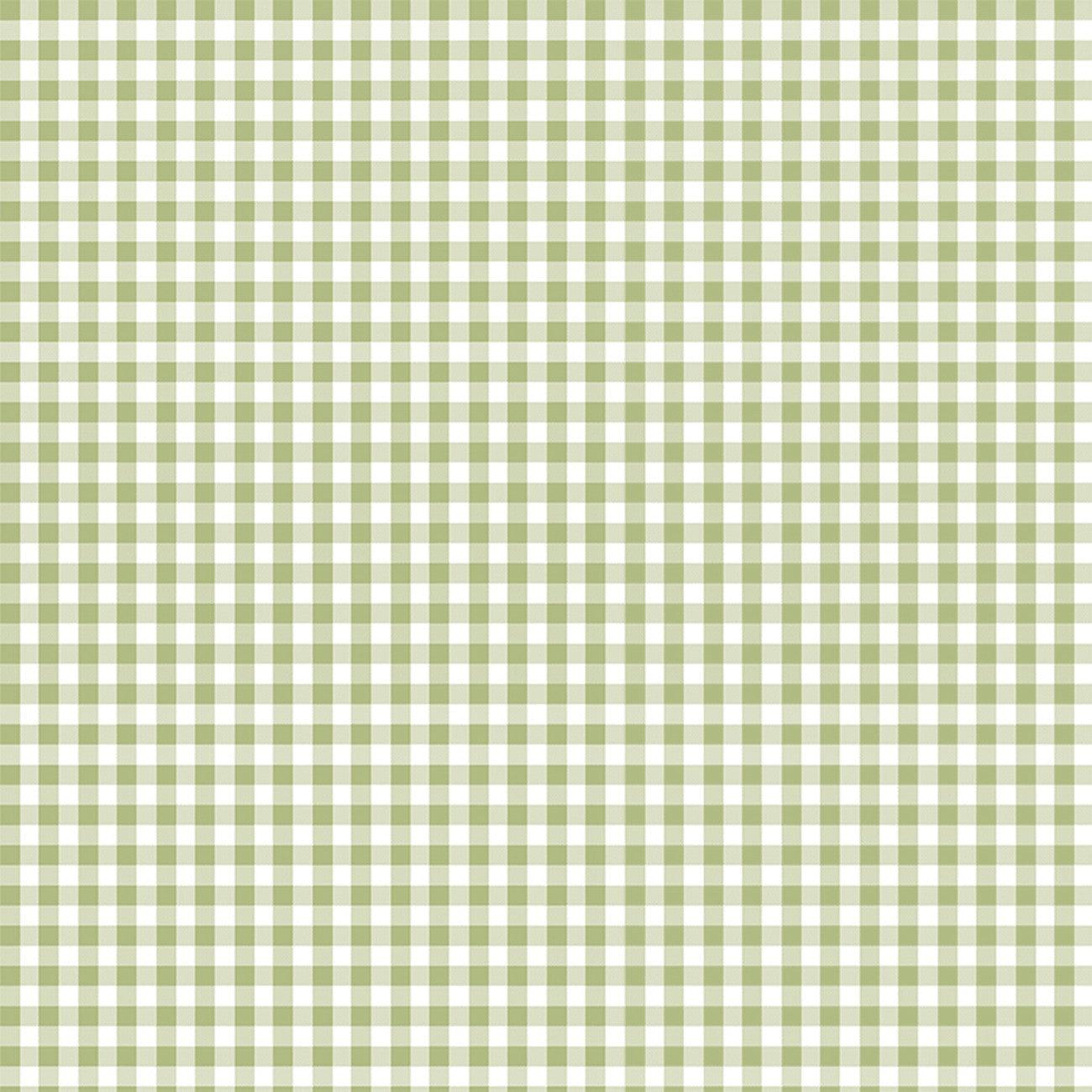 Gnome Grown Green Check Plaid Fabric