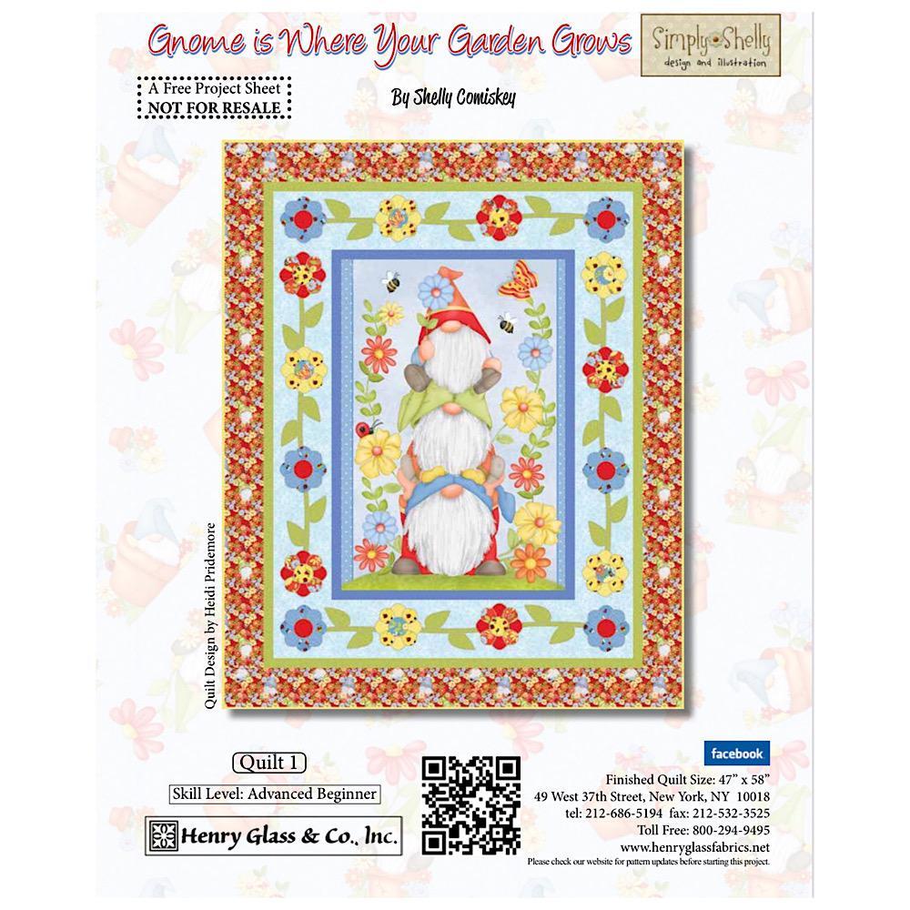 Gnome is Where Your Garden Grows Quilt Pattern - Free Digital Download-Henry Glass Fabrics-My Favorite Quilt Store