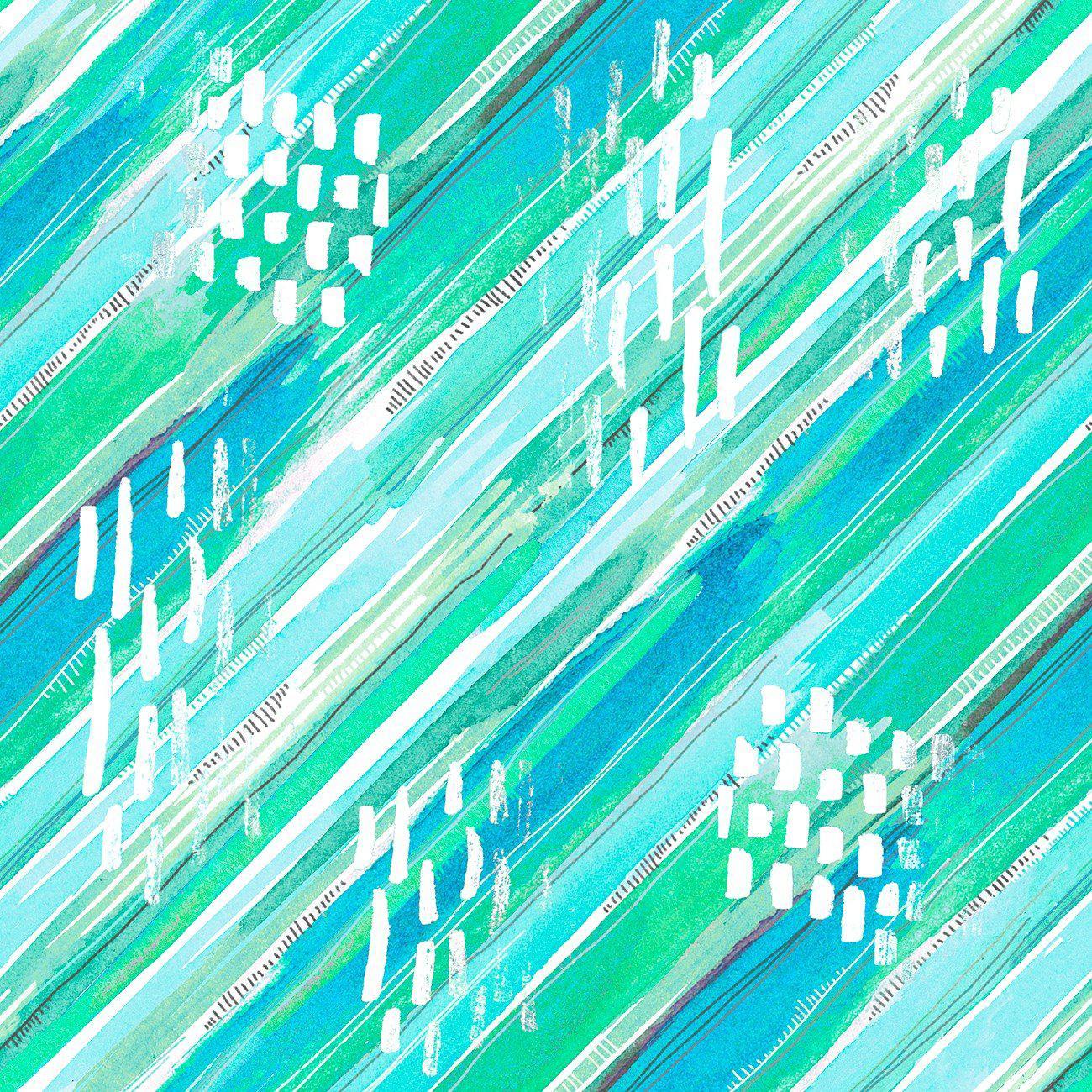 Good Vibes Turquoise Diagonal Stripe Fabric