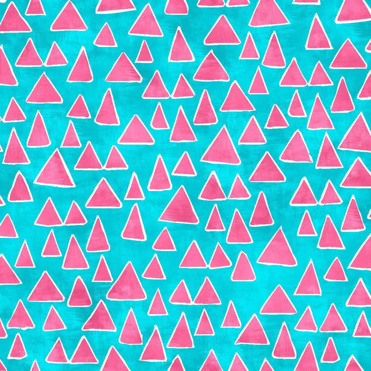 Good Vibes Turquoise Triangles Fabric