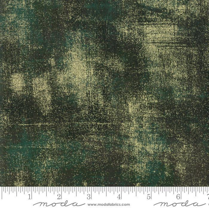 Grunge Christmas Green Metallic Fabric-Moda Fabrics-My Favorite Quilt Store