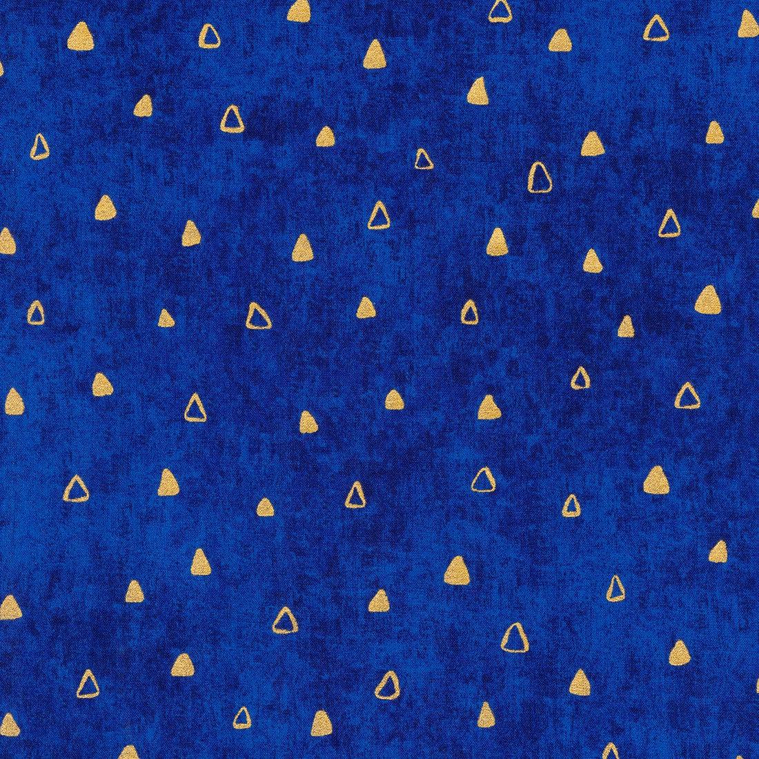 Gustav Klimt Cobalt Triangle Metallic Fabric-Robert Kaufman-My Favorite Quilt Store