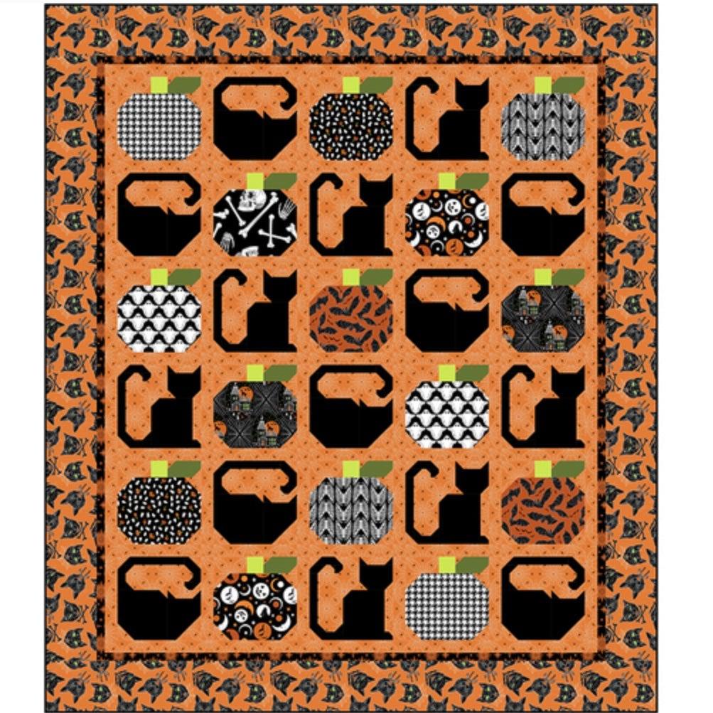 Halloween Cat Quilt Kit-Free Spirit Fabrics-My Favorite Quilt Store