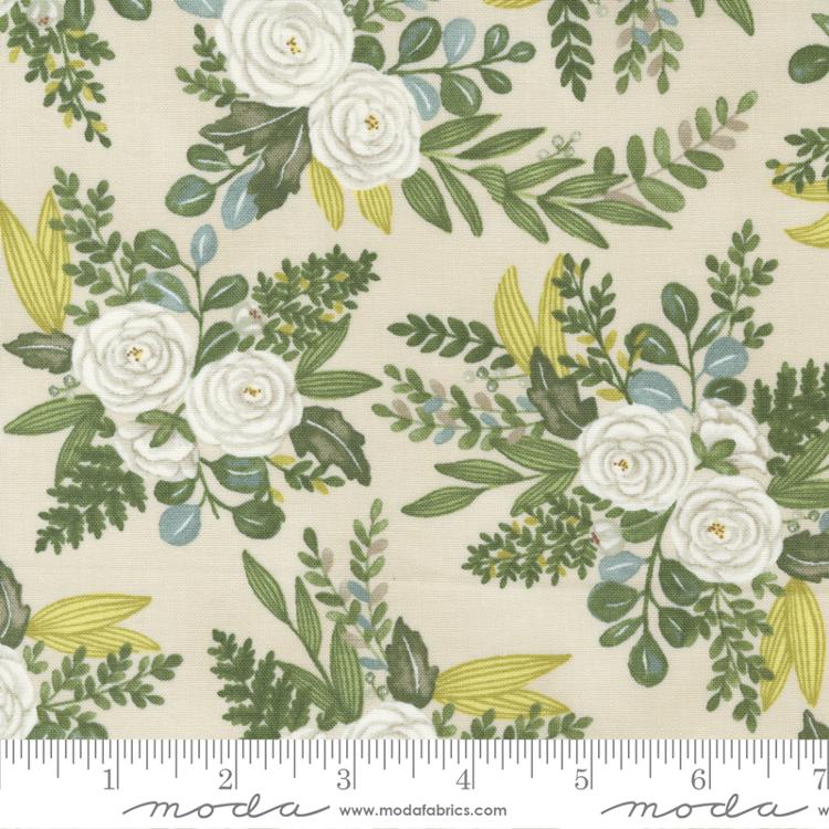 Happiness Blooms Natural All Over Floral Fabric-Moda Fabrics-My Favorite Quilt Store