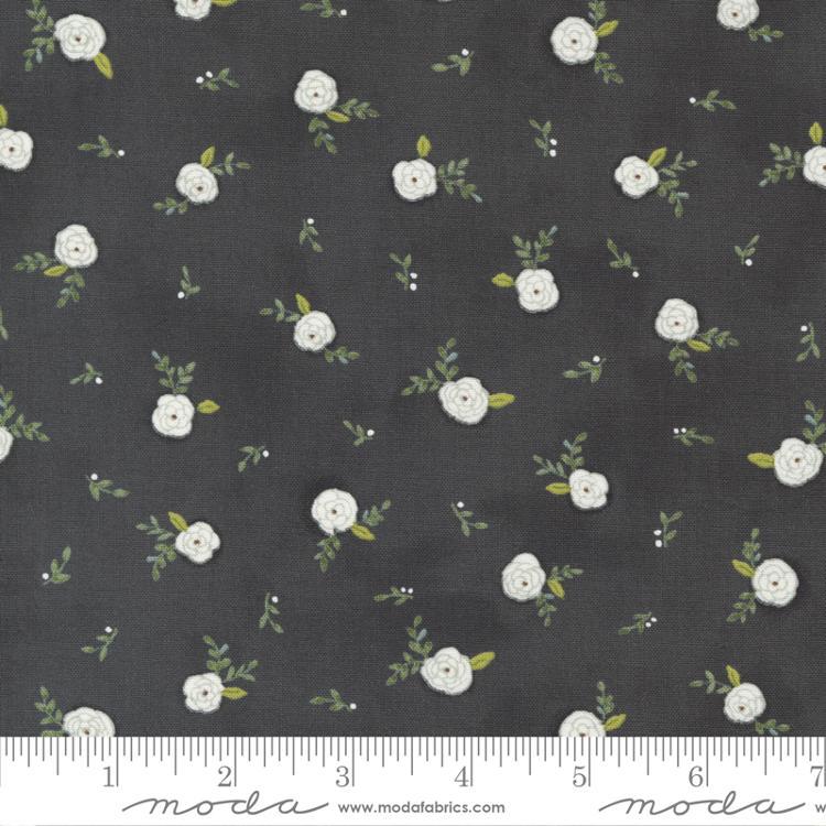 Happiness Blooms Slate Tossed Blooms Fabric-Moda Fabrics-My Favorite Quilt Store