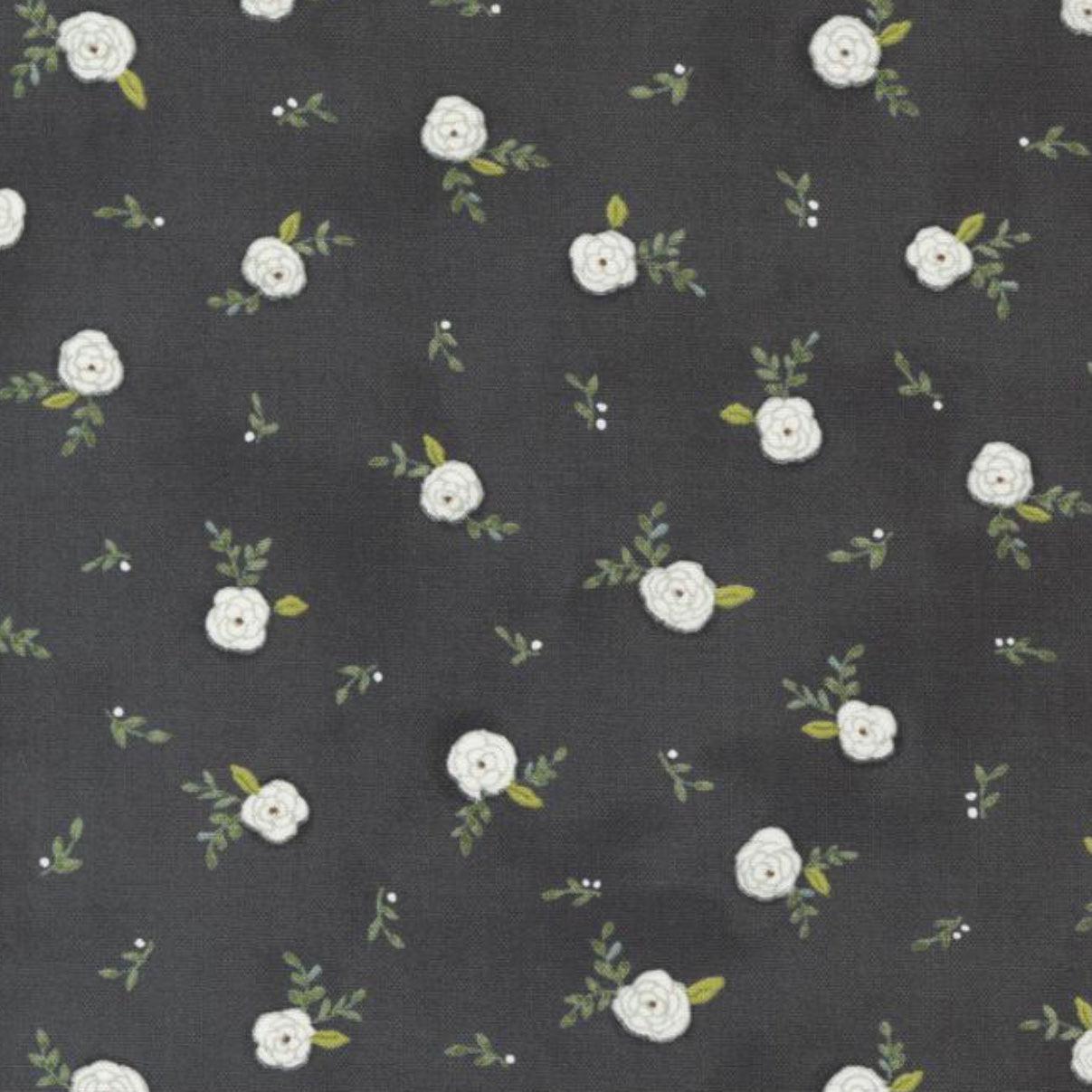 Happiness Blooms Slate Tossed Blooms Fabric