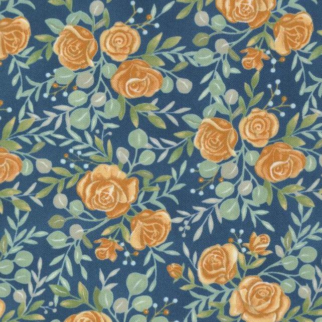 Harvest Wishes Navy Fall Florals Fabric-Moda Fabrics-My Favorite Quilt Store