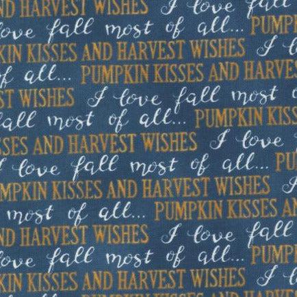 Harvest Wishes Night Sky Fall Words Fabric