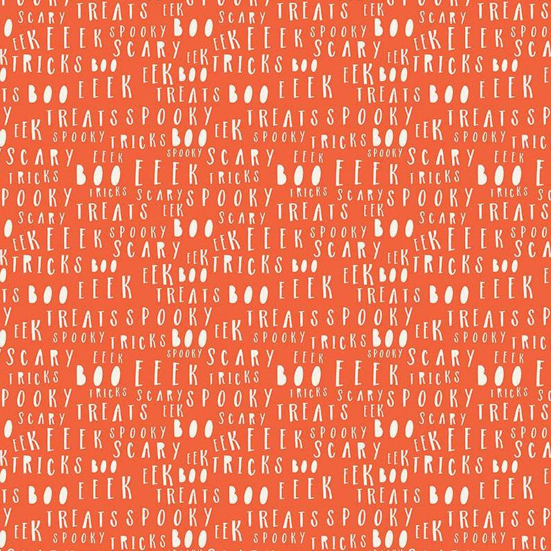 Hey Bootiful Persimmon Words Fabric-Riley Blake Fabrics-My Favorite Quilt Store