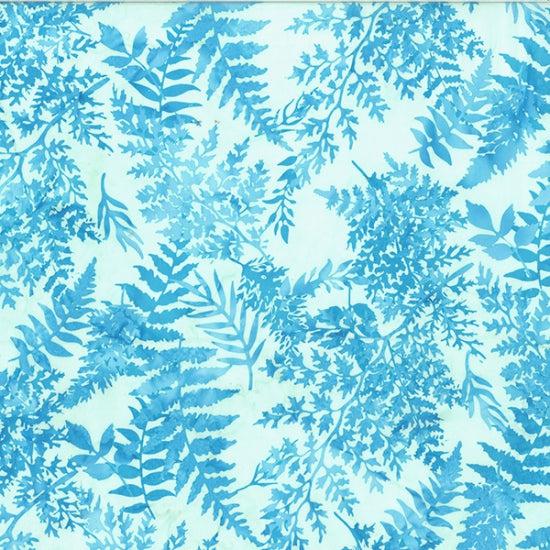 Hoffman Challenge French Blue Leaves Batik Fabric-Hoffman Fabrics-My Favorite Quilt Store