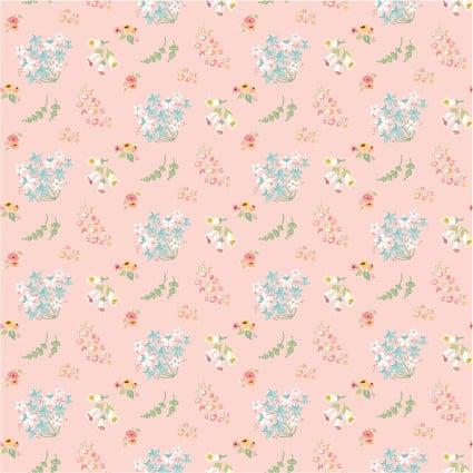 Hollyhock Lane Pink Bloom Floral Fabric-Poppie Cotton-My Favorite Quilt Store