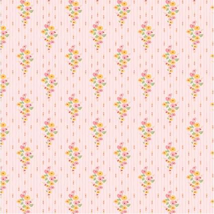 Hollyhock Lane Pink Love At Home Fabric-Poppie Cotton-My Favorite Quilt Store