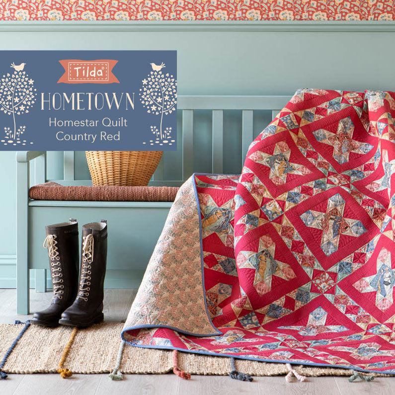 Hometown Homestar Quilt Country Red Quilt Pattern - Digital Download-Tilda Fabrics-My Favorite Quilt Store