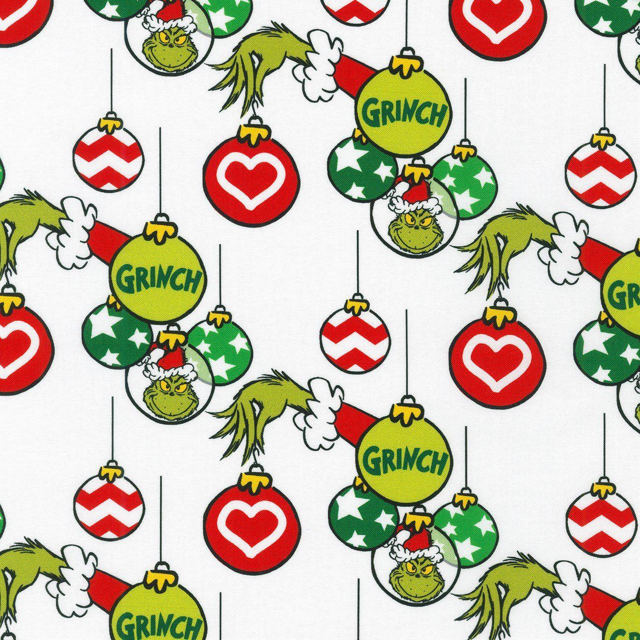 How The Grinch Stole Christmas Ornaments Dr. Seuss Fabric-Robert Kaufman-My Favorite Quilt Store