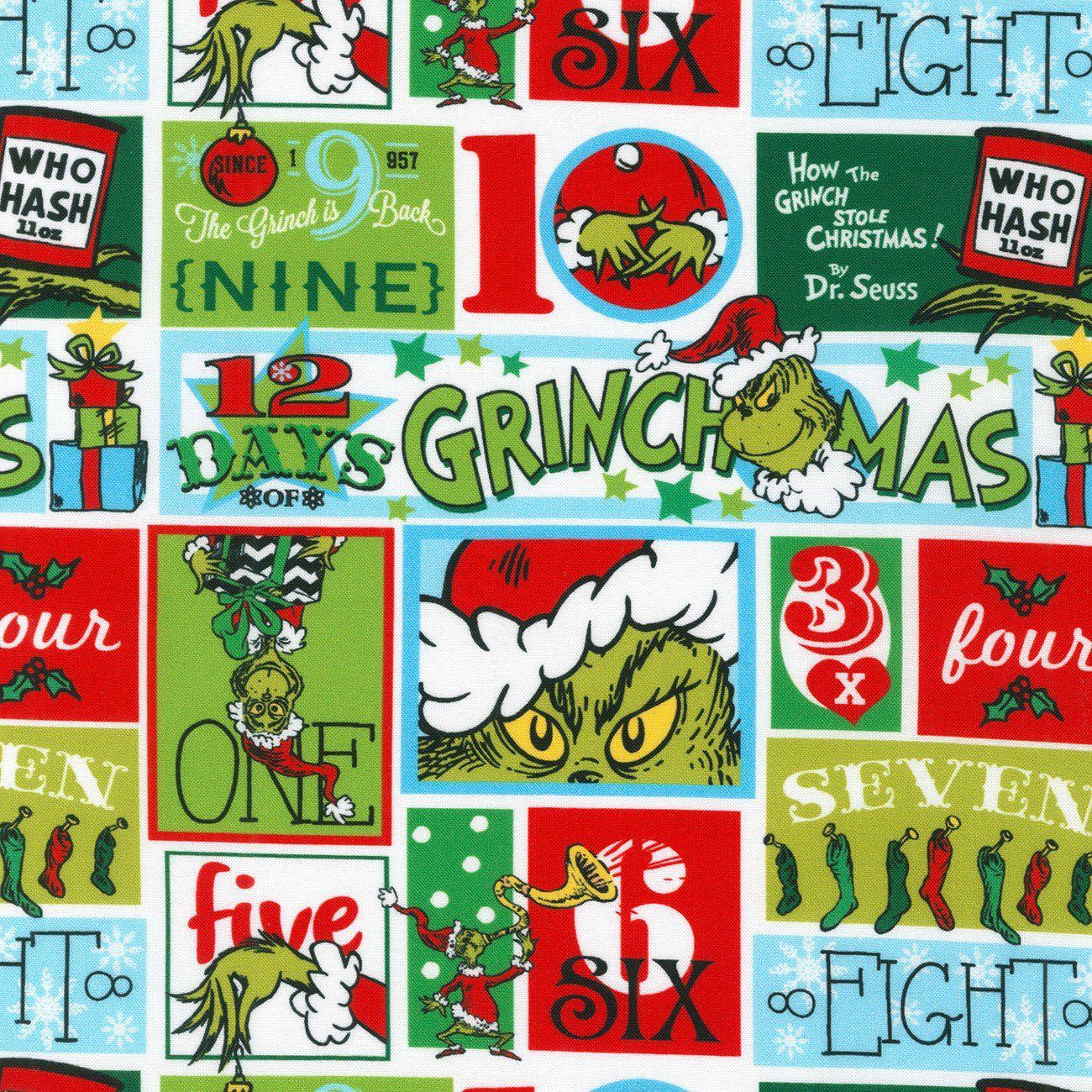 How The Grinch Stole Christmas Patch Dr. Seuss Fabric-Robert Kaufman-My Favorite Quilt Store