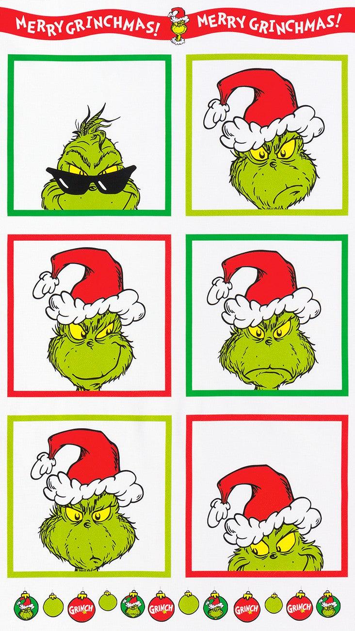 How the Grinch Stole Christmas Grinch Block Panel 24"x 44/45"-Robert Kaufman-My Favorite Quilt Store