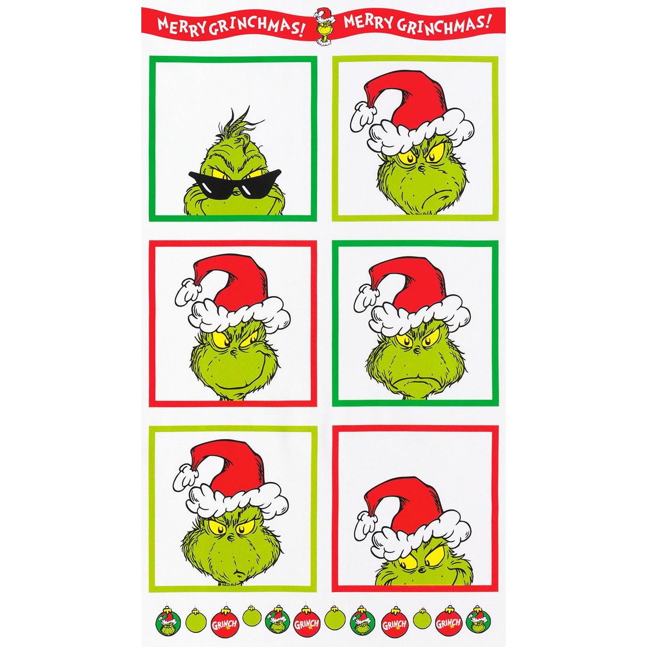 How the Grinch Stole Christmas Grinch Block Panel 24"x 44/45"-Robert Kaufman-My Favorite Quilt Store