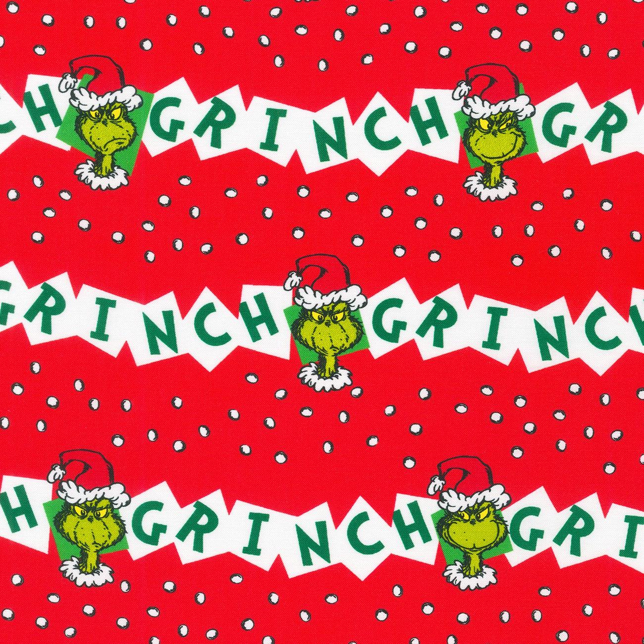 How the Grinch Stole Christmas Red Grinch Stripe Fabric-Robert Kaufman-My Favorite Quilt Store