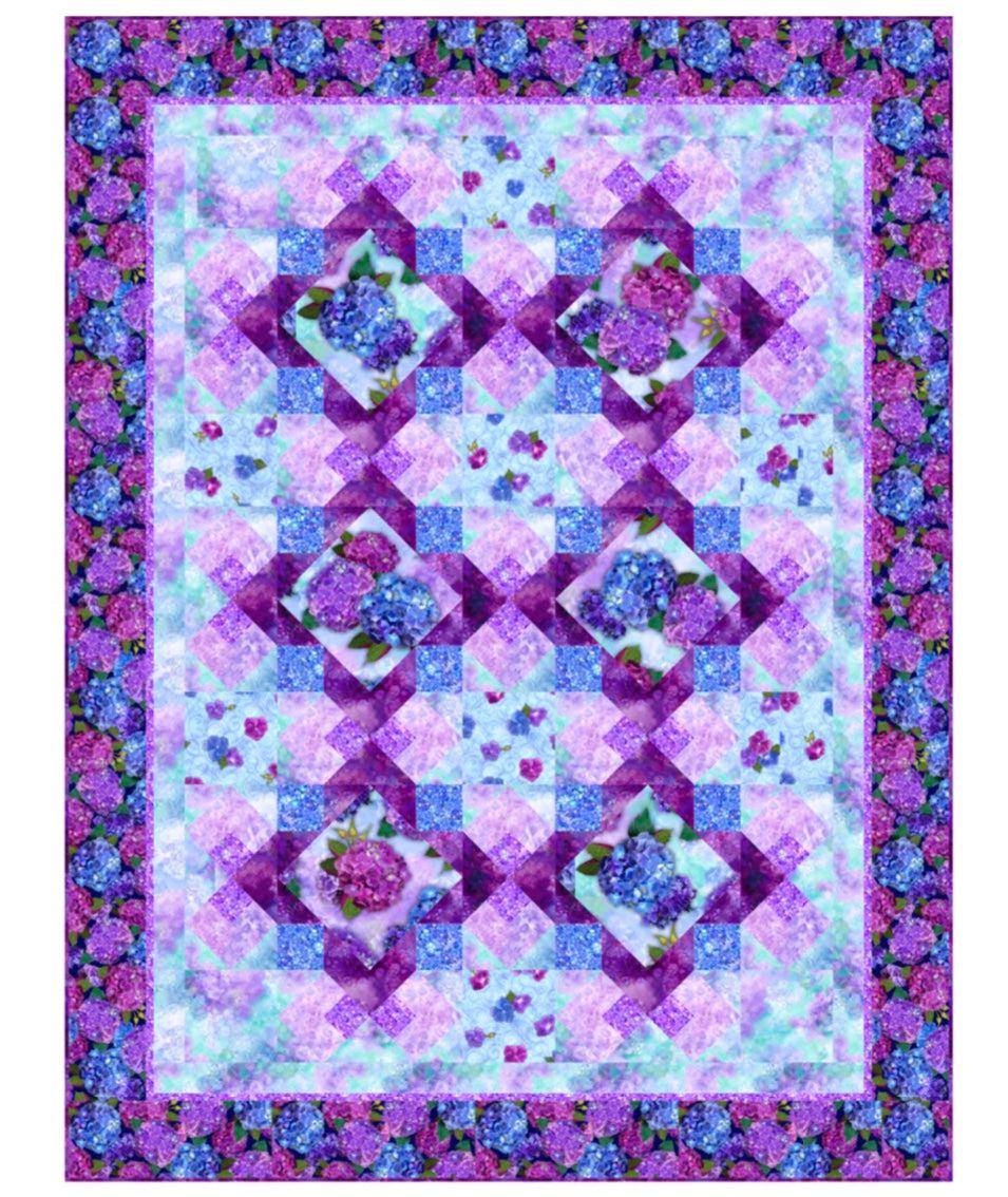 Hydrangea Blooms Quilt Kit-QT Fabrics-My Favorite Quilt Store