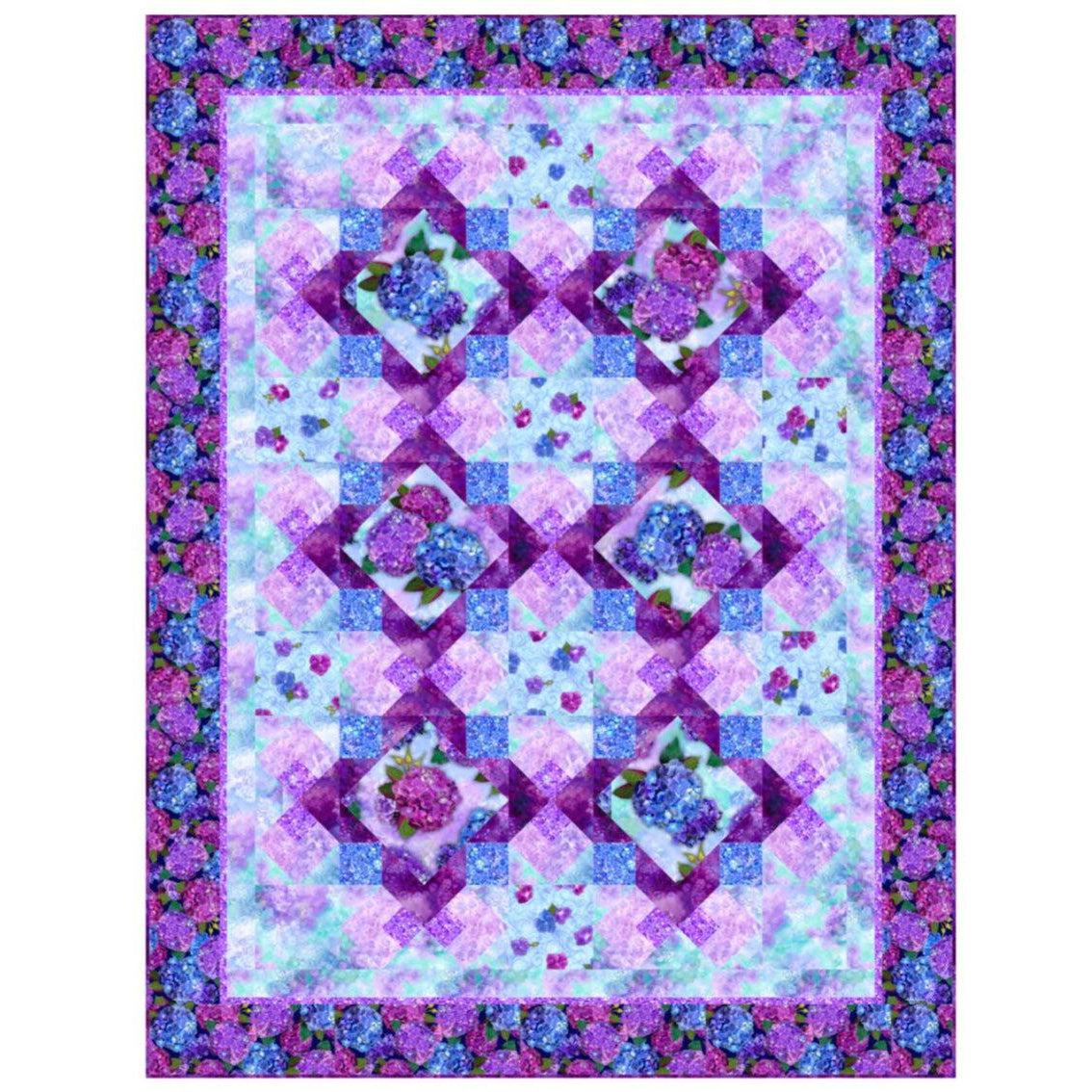 Hydrangea Blooms Quilt Kit-QT Fabrics-My Favorite Quilt Store