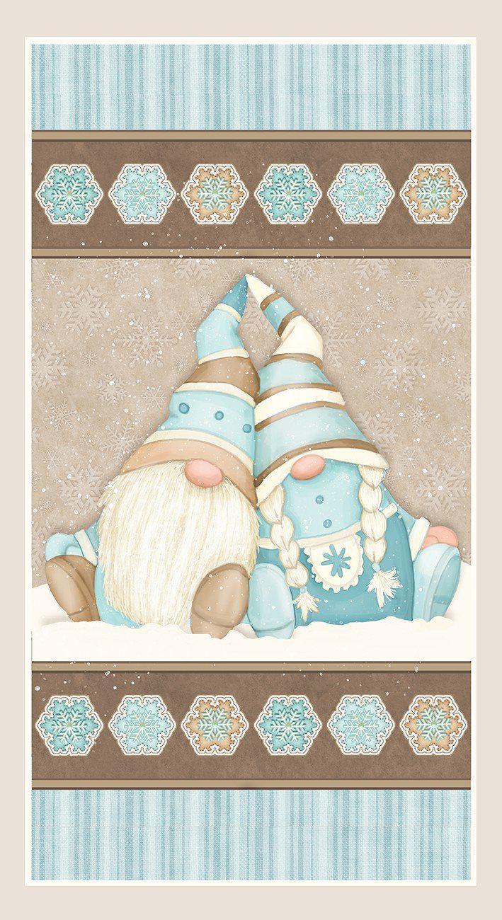 I Love Sn'Gnomies Multi Gnome Flannel Panel 24"x 44/45"-Henry Glass Fabrics-My Favorite Quilt Store