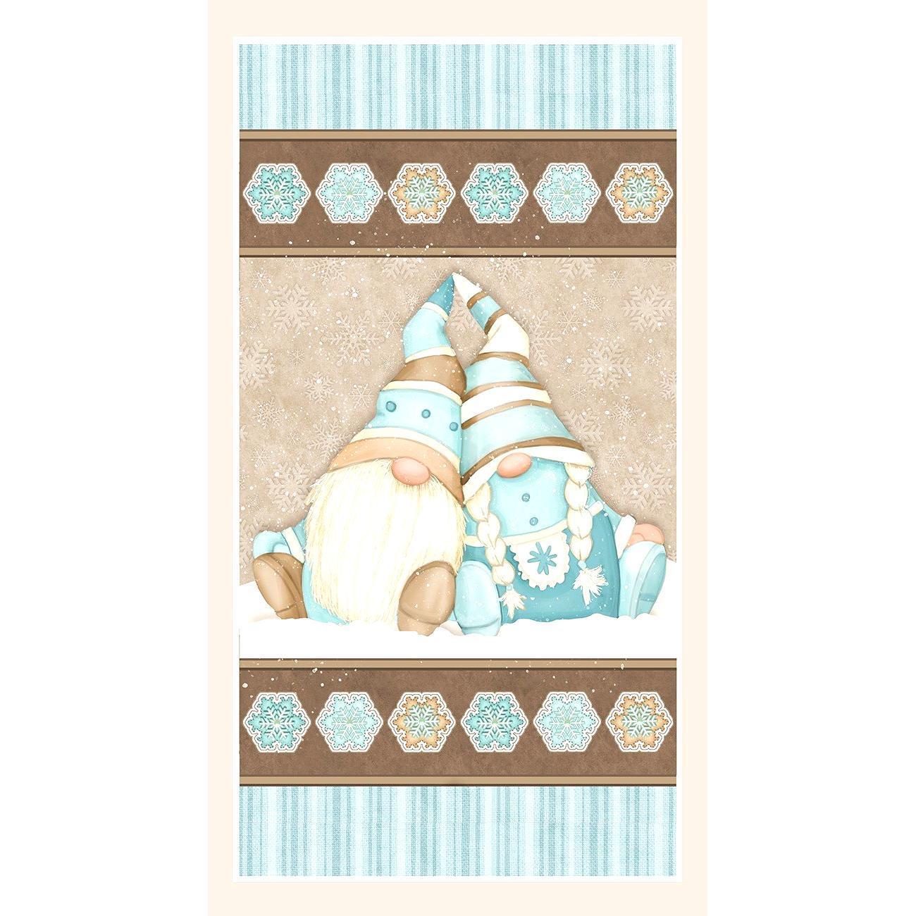 I Love Sn'Gnomies Multi Gnome Flannel Panel 24"x 44/45"-Henry Glass Fabrics-My Favorite Quilt Store