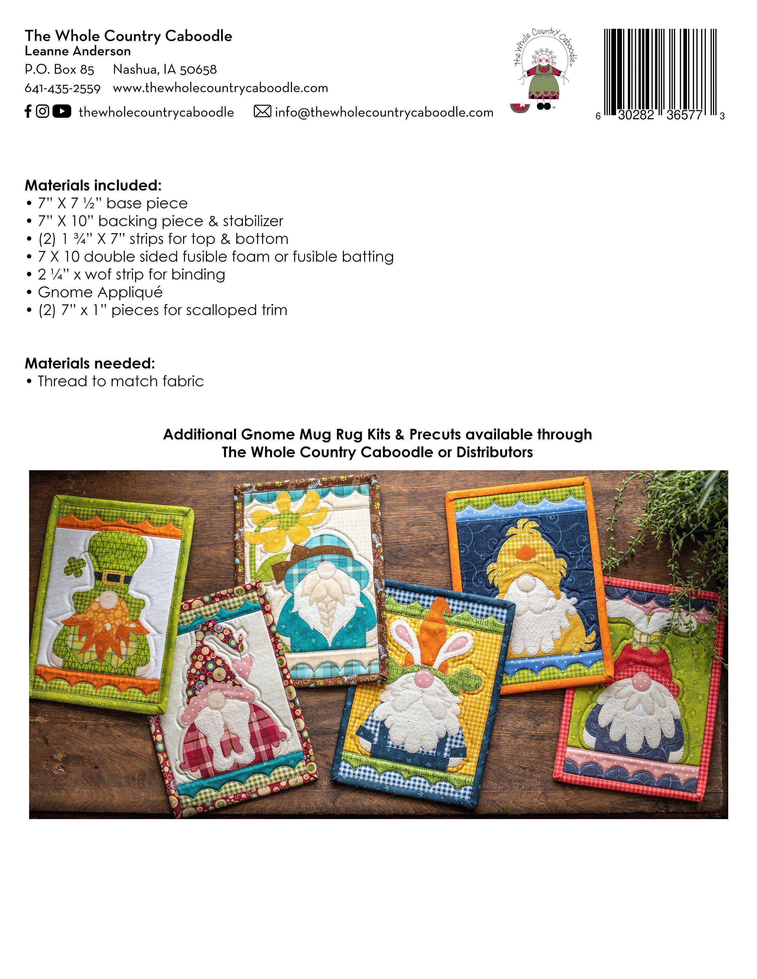 Irish Gnome Mug Rug Kit-The Whole Country Caboodle-My Favorite Quilt Store