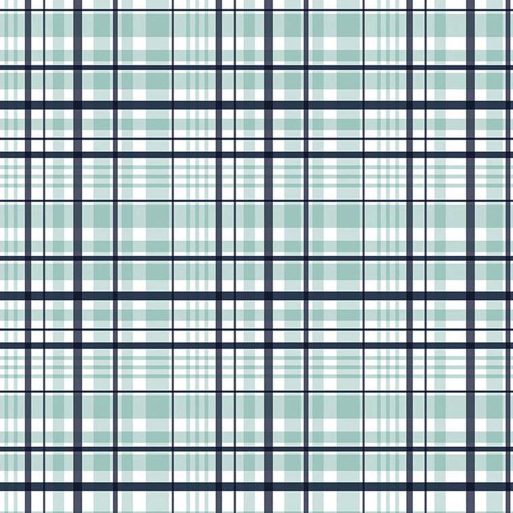 It's A Boy Aqua Plaid Fabric