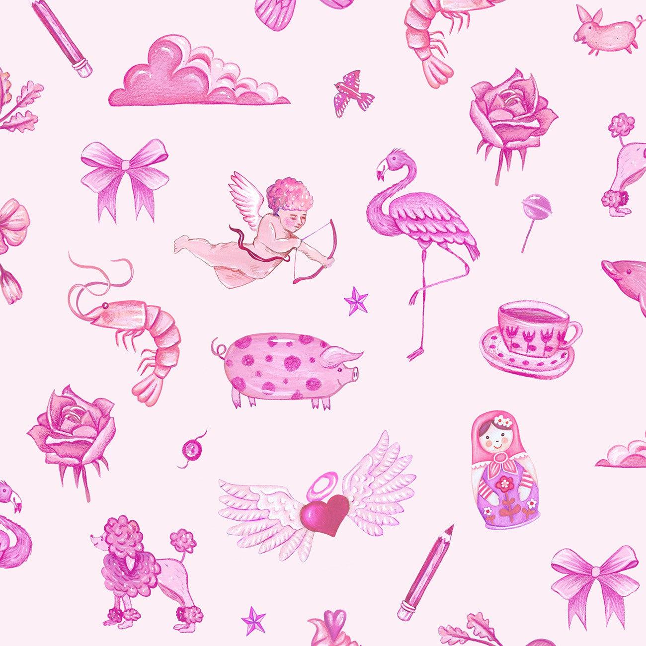 Jennie Pink Objects Digital Fabric-Lewis & Irene-My Favorite Quilt Store