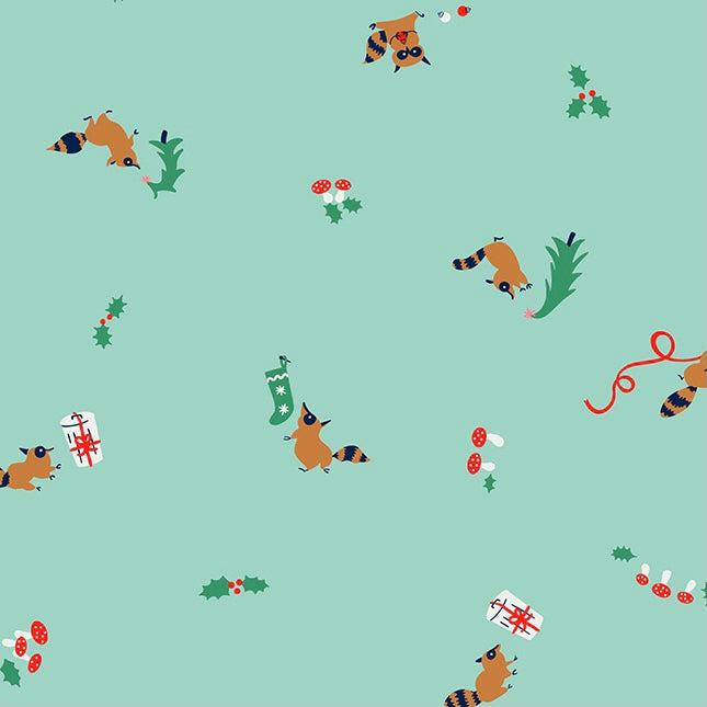 Jolly Darlings Frost Tanuki Raccoon Fabric-Moda Fabrics-My Favorite Quilt Store