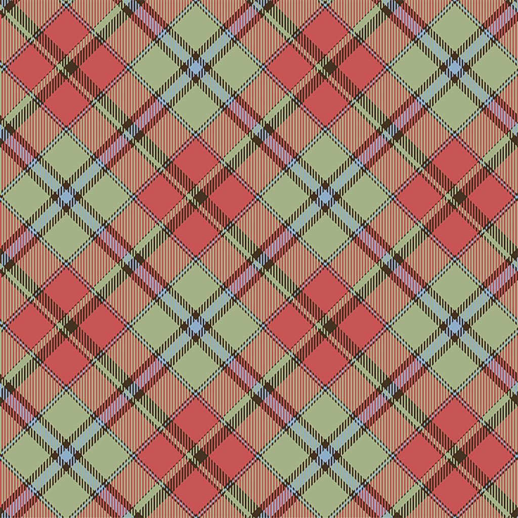 Joyful Winter Multi Diagonal Plaid Digital Fabric by Lexi Grenzer