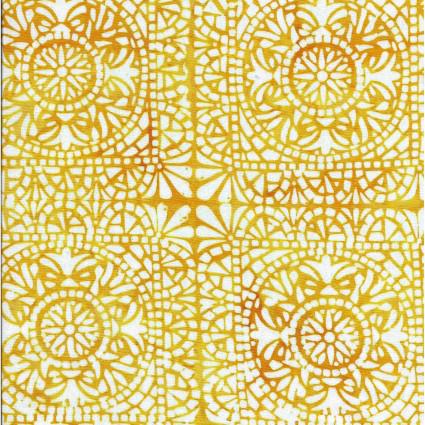 Juicy Mosaics Daffodil Tile Watercolor Batik Fabric