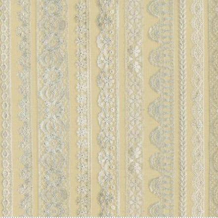 Junk Journal Parchment Lace Ribbon Stripes Fabric-Moda Fabrics-My Favorite Quilt Store