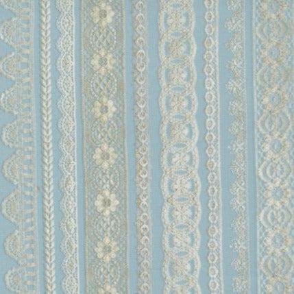 Junk Journal Sky Lace Ribbon Stripes Fabric