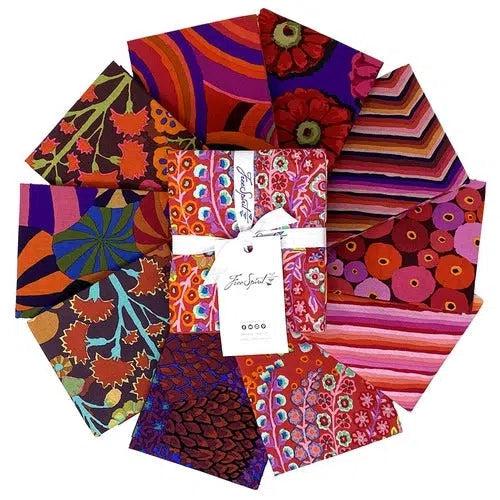 Kaffe 85 and Fabulous Crimson Half Yard Stack-Free Spirit Fabrics-My Favorite Quilt Store