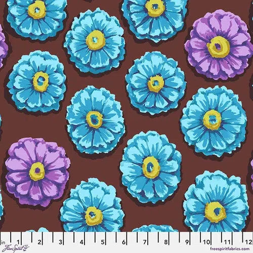 Kaffe 85 and Fabulous Zinnia Aqua Fabric-Free Spirit Fabrics-My Favorite Quilt Store