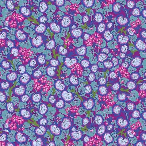 Kaffe Collective August 2021 Climbing Geraniums Purple Fabric-Free Spirit Fabrics-My Favorite Quilt Store