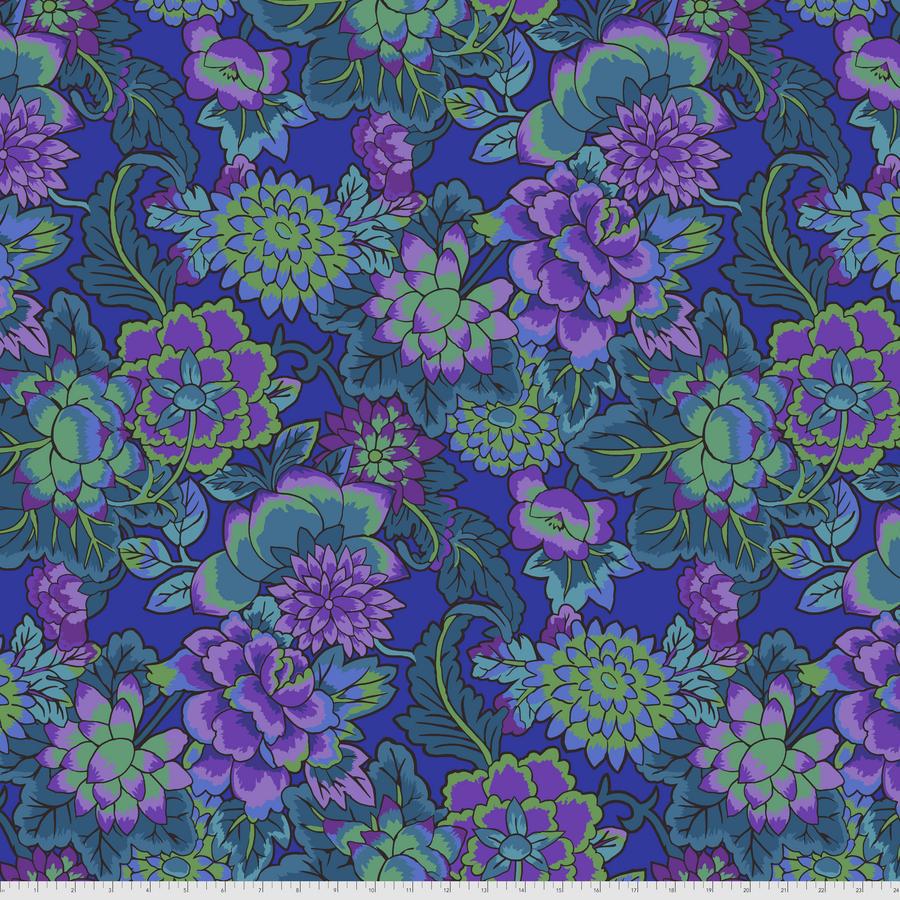 Kaffe Collective August 2021 Cloisonne Blue Fabric-Free Spirit Fabrics-My Favorite Quilt Store